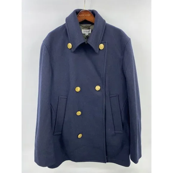 Coach 1941 Wool Mariners Pea Coat Navy Blue Size 50 (XL) NWT $895 (F-1)